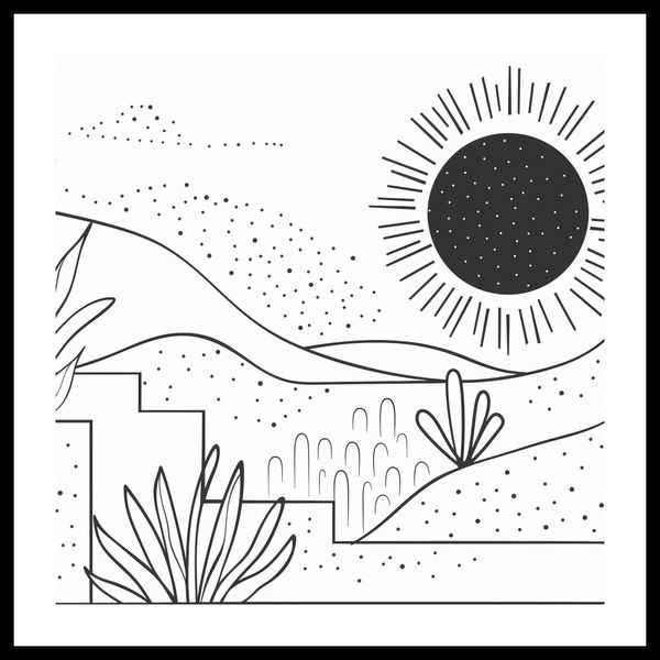 Plakat 60x60cm Linearny Pejzaż zdjęcie 3