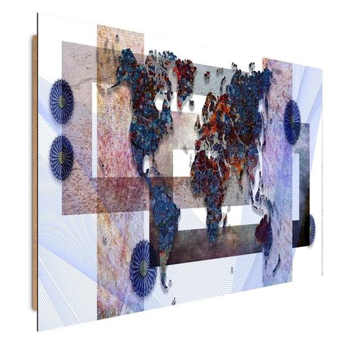 Deco Panel, Mapa świata abstrakcja 3 50x40 na Arena.pl