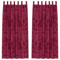 Zasłona z zasłonami 2 pcs czerwone wino 260 x 140 cm Aksamit