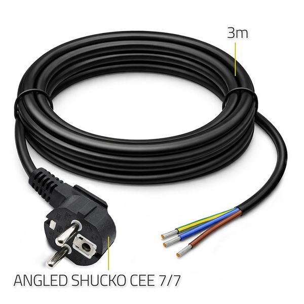 Qoltec kabel zasilający Schuko kątowy 3m zdjęcie 3