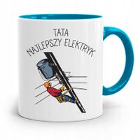 Kubek Błękitny Dla Taty Ojca Najlepszy Elektryk Z Nadrukiem Ze Zdjęciem