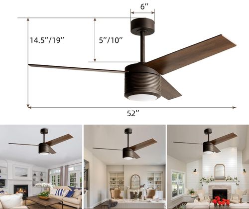 Wentylator sufitowy Reiga cichy 52 cale LED 3 łopaty z pilotem na Arena.pl