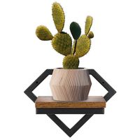 Półka ścienna, wisząca dekoracyjna 25,5x19x19 cm kwietnik czarno-brązowe