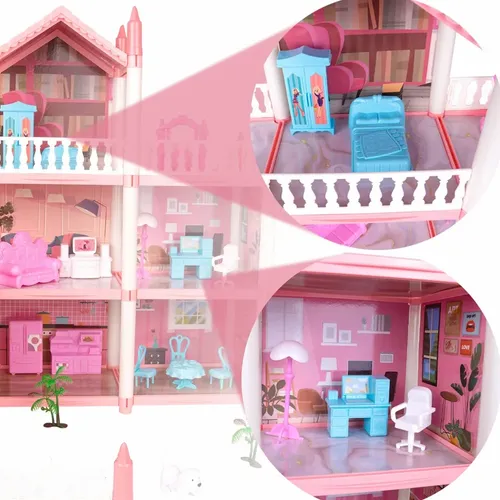 Duży Domek dla Lalek Villa Rezydencja Meble Taras na Arena.pl