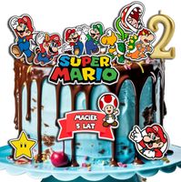 OPŁATEK ZESTAW URODZINY SUPER MARIO BROS +IMIĘ
