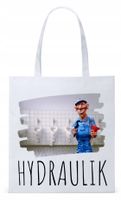 Dla Hydraulika Prezent Torba Eco Biała Shopper Z Nadrukiem Ze Zdjęciem