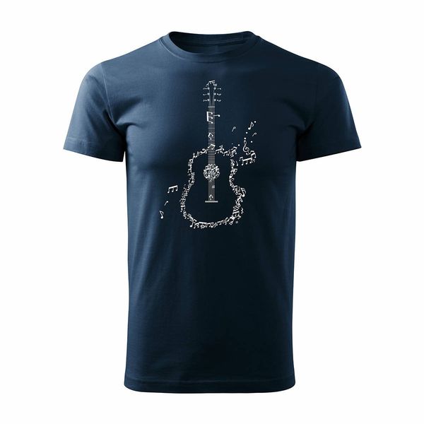 Koszulka rock rockowa jazz z gitarą dla gitarzysty męska granatowa REGULAR S zdjęcie 1