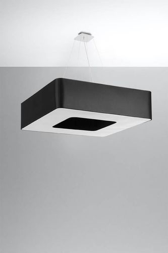 Wisząca LAMPA materiałowa SL.0828 kwadratowa OPRAWA zwis abażurowy czarny na Arena.pl