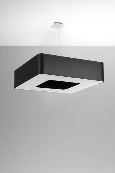 Wisząca LAMPA materiałowa SL.0828 kwadratowa OPRAWA zwis abażurowy czarny zdjęcie 3