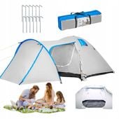 NAMIOT TURYSTYCZNY KEMPINGOWY 4-OSOBOWY Z PRZEDSIONKIEM NIEBIESKI + TORBA