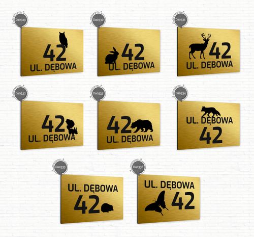 Tabliczka Tablica ADRESOWA srebrna DIBOND 20x15 numer domu ul. duży wybór na Arena.pl