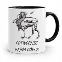 Kubek Czarny Dla Córki Potwornie Fajna Córka Z Nadrukiem Ze Zdjęciem