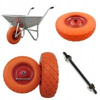 KOŁO DO TACZKI PEŁNE 4.00-8 WÓZKA BEZDĘTKOWE OŚKA POMARAŃCZOWE