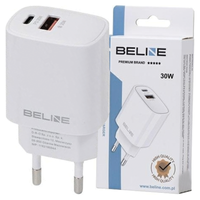 beline ład. siec. 1x usb-c + 1x usb 30wbiała /white (only head) pd