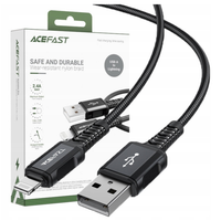 acefast kabel mfi usb - lightning 1,8m, 2,4a czarny (c4-02 a black)