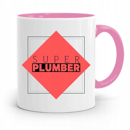 Kubek Różowy Prezent Dla Hydraulika Super Plumber Z Nadrukiem Ze Zdjęciem na Arena.pl