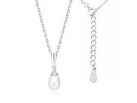 NASZYJNIK CELEBRYTKA PERŁA PEREŁKA CYRKONIE SREBRO