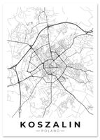 Plakat mapa plan miasta Koszalin 61x91 cm