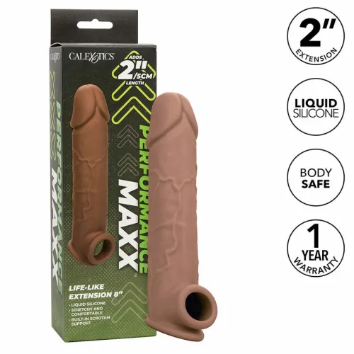 calexotics performance maxx extension 8" silikonowa brązowa powłoka na Arena.pl