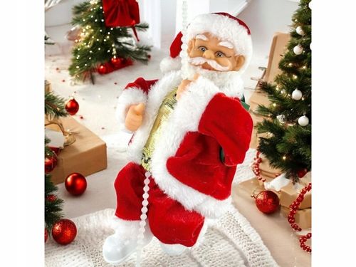 MIKOŁAJ WSPINAJĄCY SIĘ NA LINIE 100CM MELODYJKA NA PREZENT ŚWIĘTA WCHODZĄCY na Arena.pl