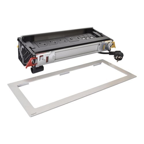 Gniazdo meblowe FLIP UP z chowaną pokrywą 3X2P+Z/USB A+C/3RJ/HDMI z przewodem 2m - METAL Legrand 654853 na Arena.pl