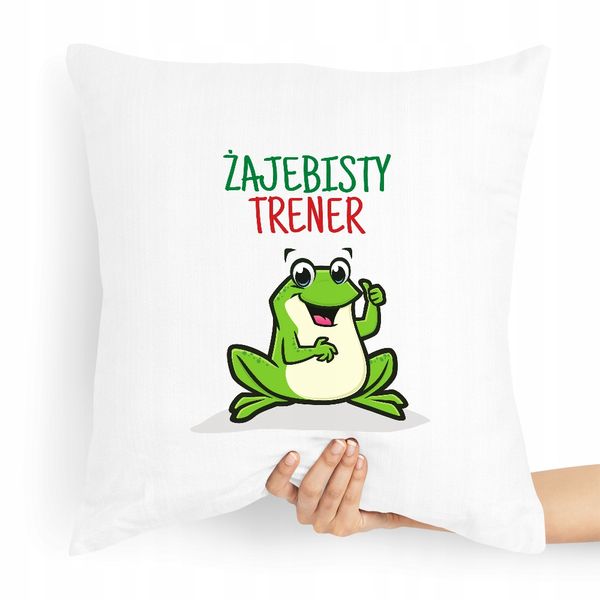 Prezent Poduszka Dla Trenera Żajebisty Trener Z Nadrukiem Ze Zdjęciem zdjęcie 1