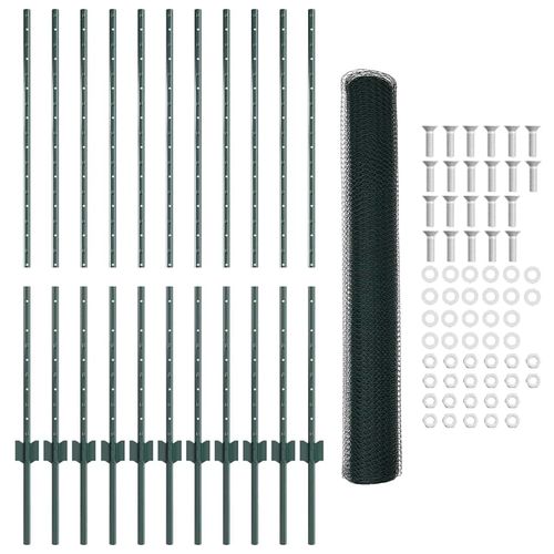 Ogrodzenie z słupkami Zielony 1.2 x 25 m Stal na Arena.pl