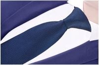 KLASYCZNY Krawat Męski Granatowy ŻAKARDOWY rc45