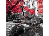 30X30CM ZEGAR JESIENNY WODOSPAD OBRAZ DREWNO
