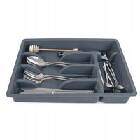 KADAX Wkład Plastikowy Do Szuflady Organizer Kuchenny Na sztućce Ciemny Szary