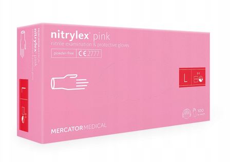 Rękawice nitrylowe nitrylex pink L 100 szt.