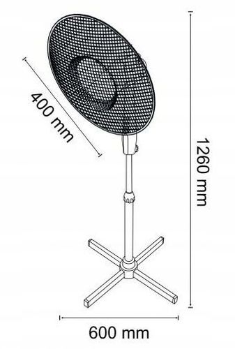 STP FF-40B3 MOCNY WENTYLATOR PODŁOGOWY 40W 40CM REGULOWANY 126CM CZARNY ALU na Arena.pl