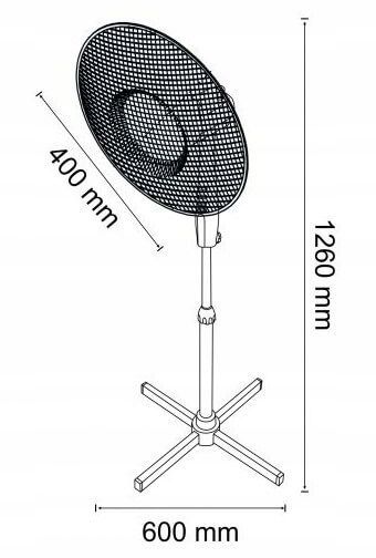 STP FF-40B3 MOCNY WENTYLATOR PODŁOGOWY 40W 40CM REGULOWANY 126CM CZARNY ALU zdjęcie 8