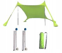 SKŁADANY DUŻY NAMIOT PLAŻOWY 2x2m BALDACHIM PARAWAN NA SŁOŃCE XL 2 SŁUPKI