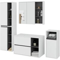 Zestaw mebli łazienkowych z otworami VAMI 4 szafki pojemny biały szary