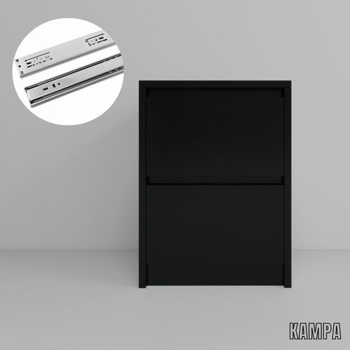 Praktyczna Szafka Nocna CZARNA 2 szuflady stolik nocny loft 42x52x43cm na Arena.pl