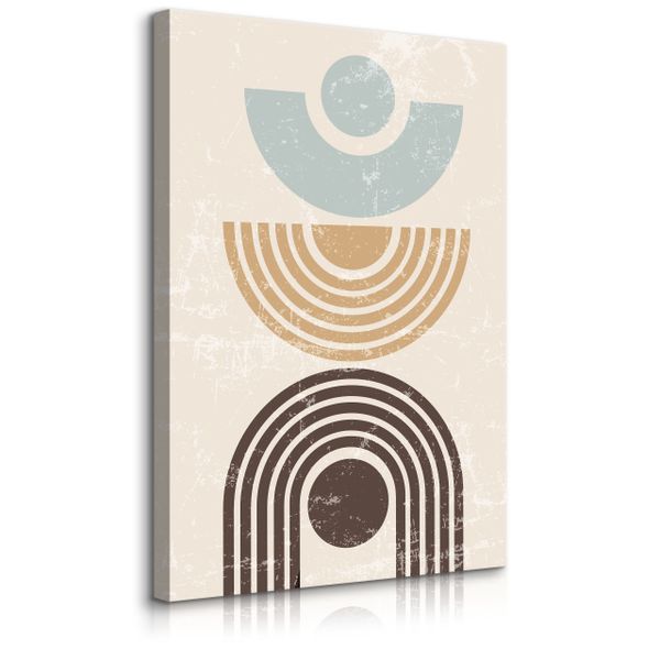 Obraz Na Płótnie Do Sypialni Beżowe Wzory Styl Boho Abstrakcja 40cm x 60cm zdjęcie 1