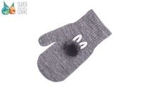 Rękawiczki jednopalczaste kotek szare 15cm