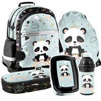 Plecak szkolny Paso 1-3 klasa tornister Panda dla dziewczynki wielokomorowy