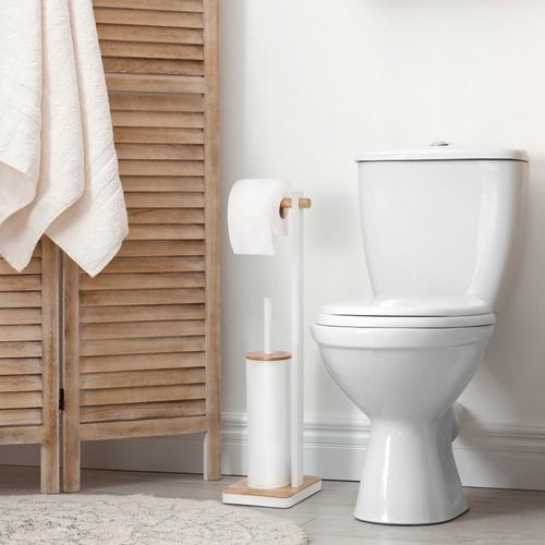 Zestaw łazienkowy Kosz na śmieci i stojak na szczotkę i papier  bialy bmbu na Arena.pl