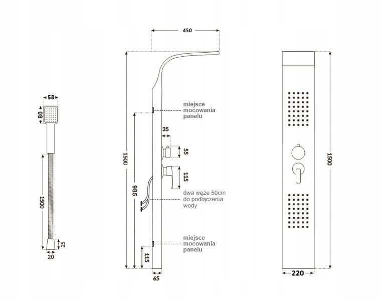 Bateria panel prysznicowy NICKLE zdjęcie 12