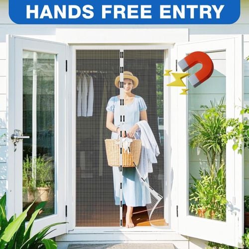 Moskitiera Magnetyczna na Drzwi Balkonowe 85x205 Biała Bez Pasków na Arena.pl