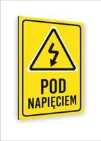 Tabliczka znak informacyjny nadruk DIBOND 40x30 POD NAPIĘCIEM