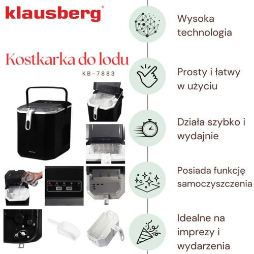 automatyczna kostkarka do lodu 1,2l 100w klausberg kb-7883 na Arena.pl