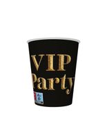 Kubeczki papierowe VIP Party czarne, 8 szt.