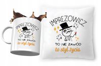 Dla Imprezowicza Zestaw Poduszka + Kubek Prezent Z Nadrukiem Ze Zdjęciem