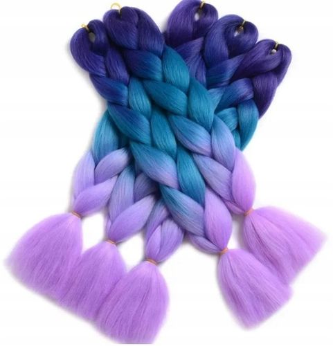 ZESTAW 6 SZTUK WŁOSY SYNTETYCZNE DO WARKOCZYKÓW KOLOROWE OMBRE na Arena.pl