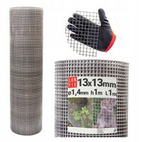 Siatka przeciw gryzoniom szkodnikom metalowa ocynk oko 13x13 h1m ⌀1,4 1m