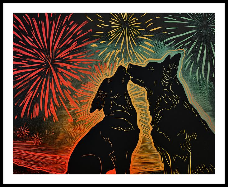 Plakat 76x60,5cm Psi Uścisk zdjęcie 3