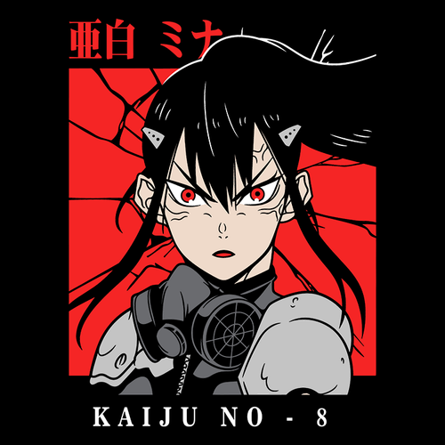 Koszulka Czarna - Kaiju No.8 - WYBIERZ KOLOR KOSZULKI I FASON Damska 2XL na Arena.pl